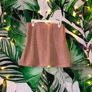 Pink Suede Skirt
